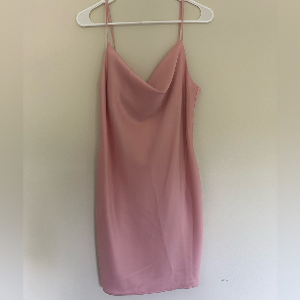 Light pink satin tank dress